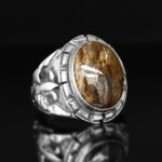 Sterling Silver 925K, Original Oval Bronzite Gemstone, Antique Jewelry Handmade Ring, Gift Vintage Ring