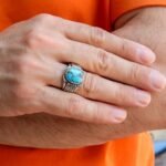 Minimalist Turquoise Ring for Men: Sterling Silver Boho Band - Image 8