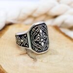 Sterling Silver Men’s Ring – Vintage Style Engraved Statement Ring, Gothic Ottoman Pattern, Handmade Antique Style Jewelry, Gift for Him - Image 2