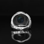 Handmade Sterling Silver Men's Ring: Oval Labradorite Gemstone - Image 9