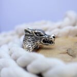 Sterling Silver Wolf Head Biker Ring: Gothic Motorcycle Jewelry - Image 2