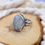 Rainbow Moonstone Sterling Silver Ring: Boho Healing Crystal Jewelry - Image 2