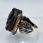 Sterling Silver Onyx Signet Ring: Ottoman Turkish Style, Bold Jewelry - Image 8