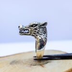 Sterling Silver Wolf Head Biker Ring: Gothic Motorcycle Jewelry - Image 10