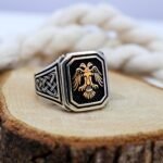 Sterling Silver Double-Headed Eagle Ring: Celtic Warrior Design - Image 2