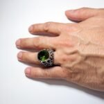 Color Changing Sultanite Ring: Embossed Sterling Silver Zultanite Statement Ring - Image 8