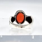 Handmade Sterling Silver Red Stone Ring - Statement Pinky Ring for Men - Image 10