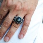 Vintage Black Star Sapphire Ring – 925 Sterling Silver Cabochon - Image 8