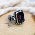 Emerald-Cut Sultanite Sterling Silver Ring: Color-Changing Gemstone - Image 2