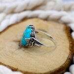 Handmade Turquoise Ring for Men: Rustic Sterling Silver, Vintage Style - Image 5