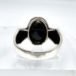 Handmade Sterling Silver Mens Ring: Oval Black Onyx Gemstone - Image 10