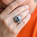 Zebra Jasper Ring for Men: Sterling Silver Rustic Tribal Band - Image 8