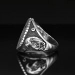 Sterling Silver US Navy Ring: Military Signet, Eagle Shield - Image 5