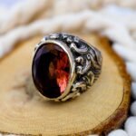 Color Changing Sultanite Ring: Embossed Sterling Silver Zultanite Statement Ring - Image 4