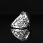 Handmade Sterling Silver Star Sapphire Ring – Dark Blue Gemstone - Image 4