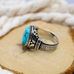 Handmade Sterling Silver Turquoise Ring: Boho Statement Jewelry - Image 5