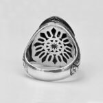 Rainbow Mystic Topaz Sterling Silver Men's Ring - Art Deco Handmade - Image 10