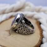 Bold Sterling Silver Mens Ruby Ring – Vintage July Birthstone - Image 4