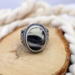 Zebra Jasper Ring for Men: Sterling Silver Rustic Tribal Band - Image 3