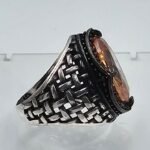 Yellow Citrine Sterling Silver Ring for Men: Handmade Boho Gemstone - Image 8