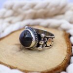 Vintage Black Star Sapphire Ring – 925 Sterling Silver Cabochon - Image 2