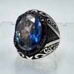 Mystic Topaz Sterling Silver Men's Ring: Bold Statement Jewelry - Image 3