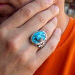 Handmade Turquoise Sterling Silver Ring: Ottoman Style Mens Jewelry - Image 8