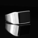 Sterling Silver Onyx Signet Ring - Handmade Men's Jewelry