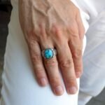 Minimalist Turquoise Ring for Men: Sterling Silver Boho Band - Image 7
