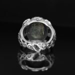 Handmade Sterling Silver Men's Ring: Gold Rutile Quartz Gemstone - Image 9