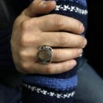 Handmade Sterling Silver Men's Ring: Gold Rutile Quartz Gemstone - Image 7