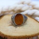 Sterling Silver Tiger's Eye Signet Ring: Natural Brown Gemstone - Image 4