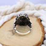 Zebra Jasper Ring for Men: Sterling Silver Rustic Tribal Band - Image 9