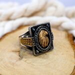 Sterling Silver Eagle Ring: Antiqued Biker Warrior Jewelry - Image 2