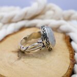 Rainbow Moonstone Sterling Silver Ring: Boho Healing Crystal Jewelry - Image 6