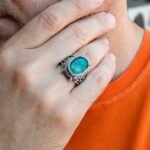 Handmade Sterling Silver Emerald Ring for Men: May Birthstone - Image 6