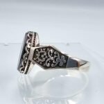 Handmade Sterling Silver Mens Ring: Oval Black Onyx Gemstone - Image 8