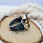 Handmade Sterling Silver Agate Ring: Tribal Islamic Vintage Style - Image 4