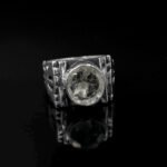 Handmade Sterling Silver Quartz Ring - Modern Mens Statement Jewelry