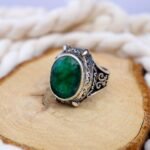 Handmade Sterling Silver Emerald Ring for Men: May Birthstone - Image 2