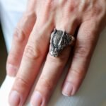 Sterling Silver Wolf Head Biker Ring: Gothic Motorcycle Jewelry - Image 7