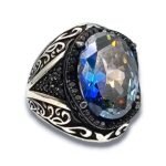 Mystic Topaz Sterling Silver Men's Ring: Bold Statement Jewelry - Image 7