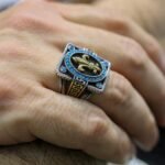 Sterling Silver Fleur De Lis Ring: Onyx Gemstone, Handmade French Jewelry - Image 3