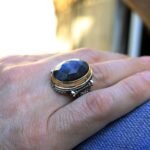 Handmade Labradorite Sterling Silver Ring - Boho Mens Statement Jewelry - Image 8