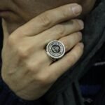 Sterling Silver US Navy Ring: Military Signet, Eagle Shield - Image 6