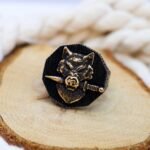 Sterling Silver Wolf Head Sword Ring - Viking Gothic Jewelry - Image 3