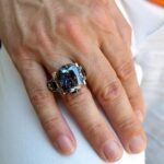 Mystic Topaz Ring: Emerald-Cut Sterling Silver Gothic Statement - Image 8