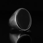 Black Onyx Ring: Oval 925 Sterling Silver Statement Ring