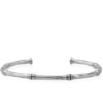 Sterling Silver Skeleton Cuff Bangle: Gothic Style Men's Bracelet