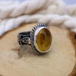 Handmade Citrine Sterling Silver Ring elegant November birthstone jewelry
